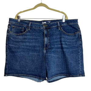 Lee Womens Jeans Shorts Size 22M Blue Medium Wash Denim Regular Fit Mid Rise